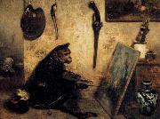 Alexandre Gabriel Decamps The Monkey Painter Spain oil painting artist